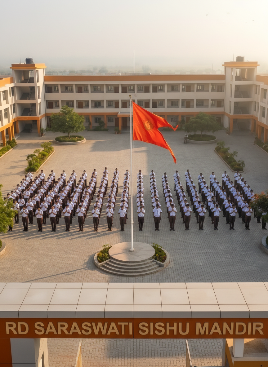 Concept image: A disciplined start under the school flag